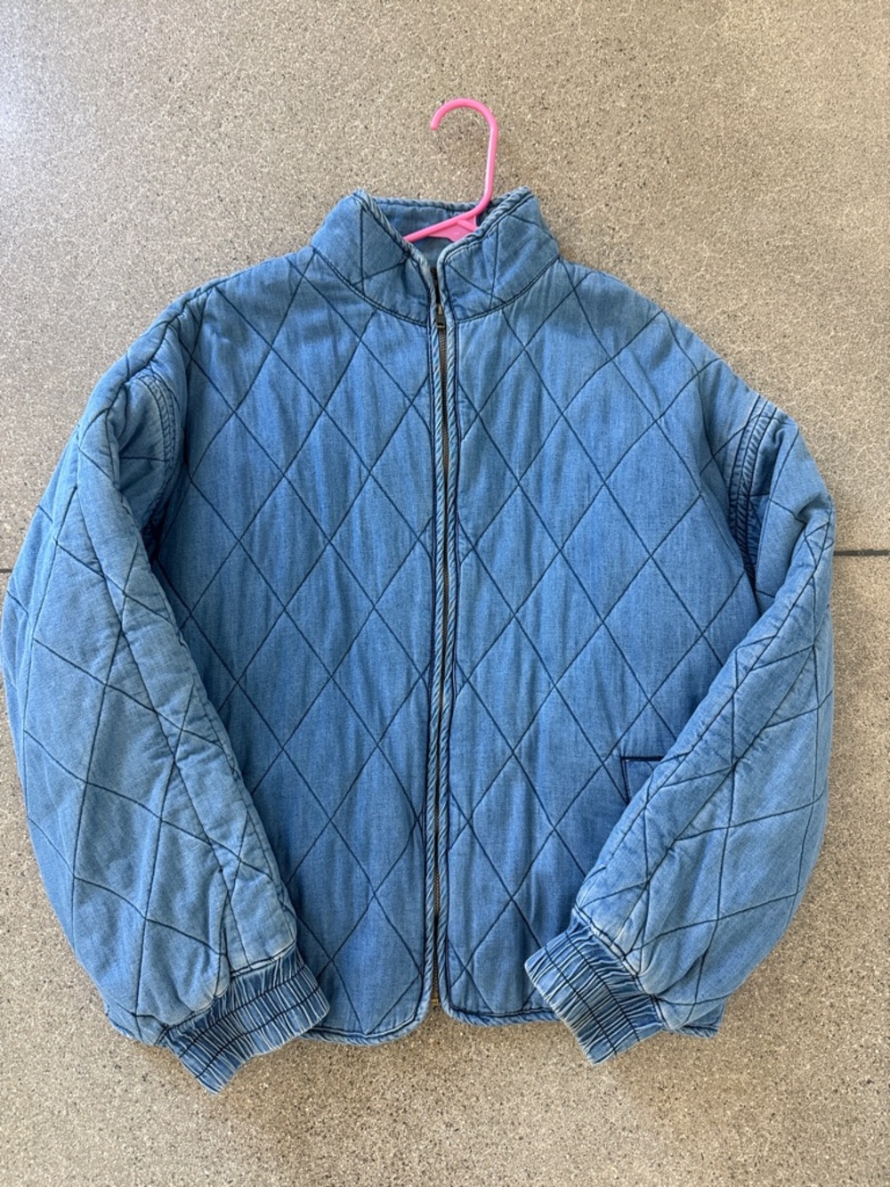 Cotton On Quilted Denim Puffer Jacket - Blue